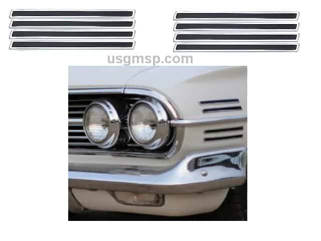 60 Chev Impala Fender side LOUVER emblem Set (8)